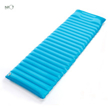 NPOT China factory supply striped inflatable sleeping mat with pillow self inflating sleeping pad